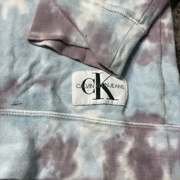 Calvin Klein Jeans Oversized Two-Tone Tie Dye Sweatshirt Women’s Size Large - Picture 3 of 3